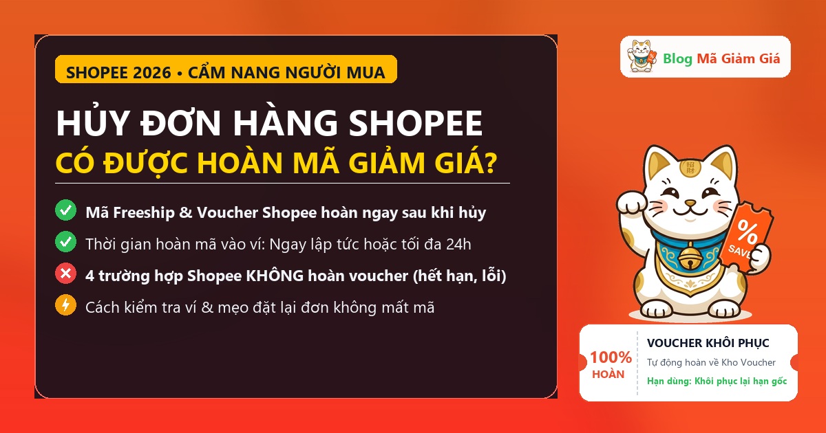 Hủy Đơn Shopee Có Được Hoàn Mã Giảm Giá Không - Quy Định & Cách Lấy Lại Mã