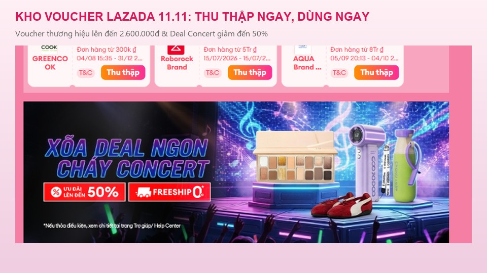 Kho Voucher Thương Hiệu Lazada 11.11 Thu Thập Ngay Dùng Ngay