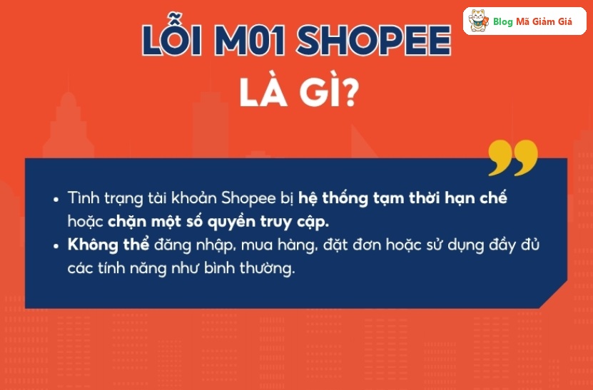 Lỗi M01 Shopee là gì và vì sao tài khoản bị hạn chế quyền đặt đơn